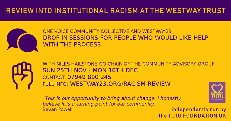 Review into Institutional Racism at Westway Trust Drop-in Sessions